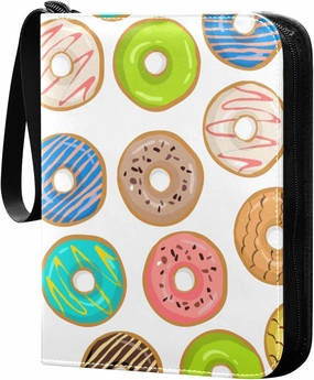 susiyo Glazed Colorful Donuts Card Binder 400 Pockets Cute Trading Football Collectible Card Albums