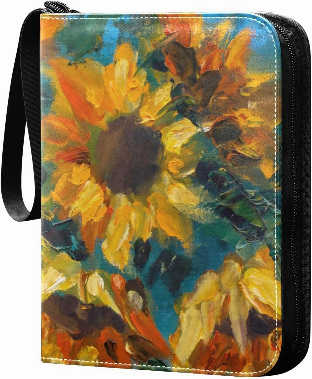 susiyo Oil Painting Sunflowers Card Binder 400 Pockets Cute Trading Football Collectible Card Albums