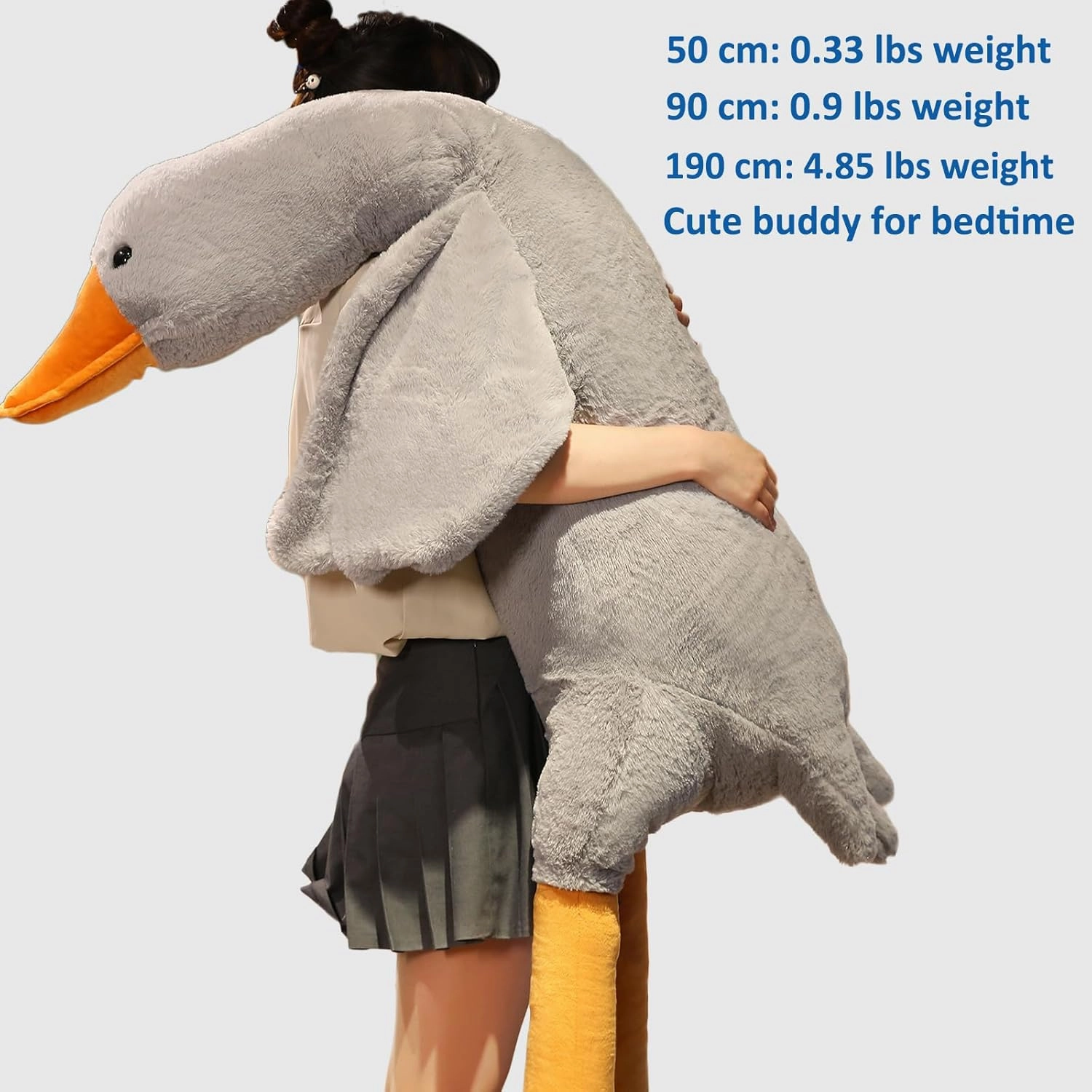 Swan Stuffed Animal, 74.8inch 4.85 lbs Swan Plush Toy Large Goose Stuffed Animal Plush Toy Big Duck Stuffed Animals Plush Pillow Gifts for Kids and Adults