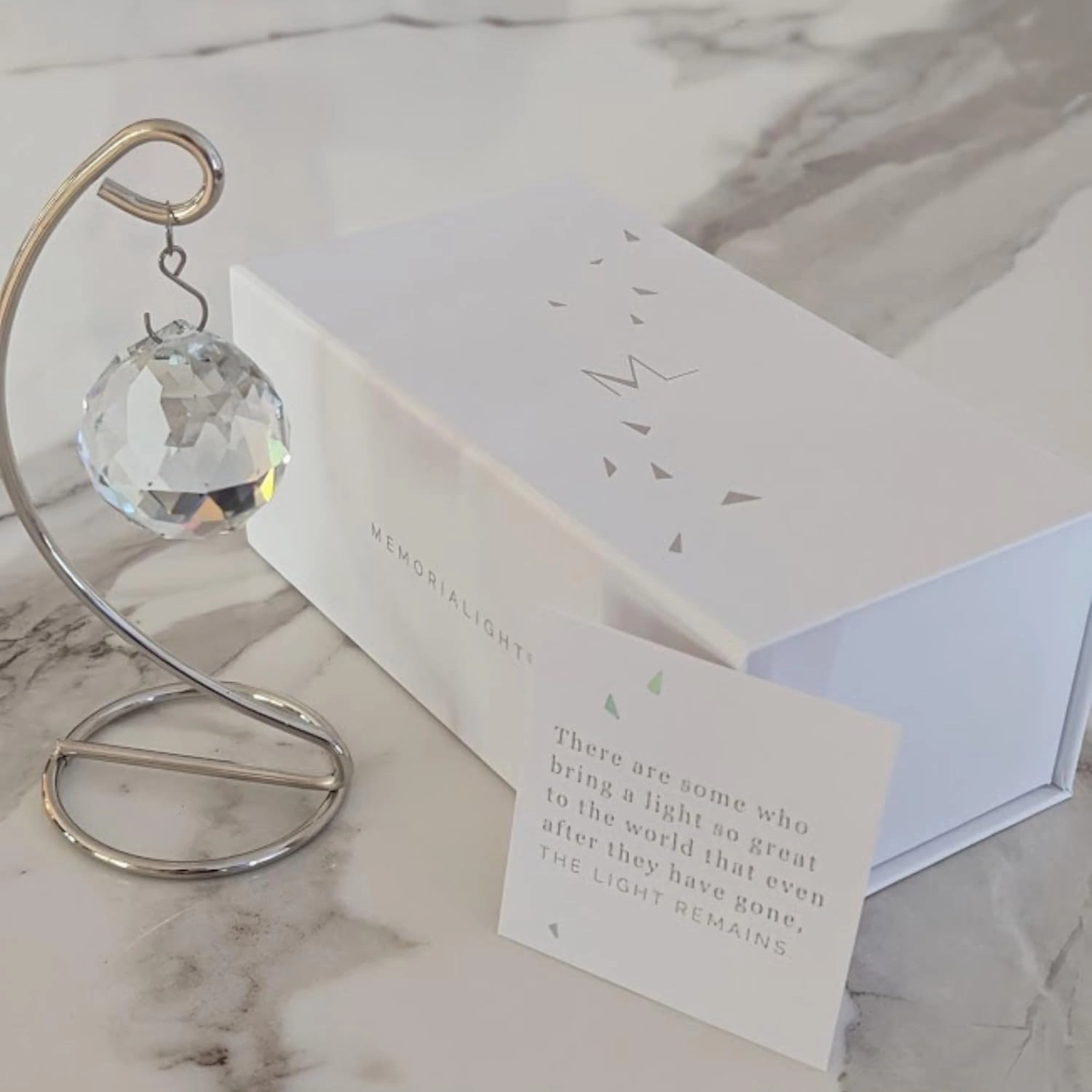 Tabletop Sympathy Gift with Stand, Crystal Ornament Rainbow Maker, Unique Memorial Gift, Loss of Family & Loved Ones, Miscarriage or Grief Gift, Best for Bereavement & Daily Remembrance