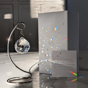Tabletop Sympathy Gift with Stand, Crystal Ornament Rainbow Maker, Unique Memorial Gift, Loss of Family & Loved Ones, Miscarriage or Grief Gift, Best for Bereavement & Daily Remembrance