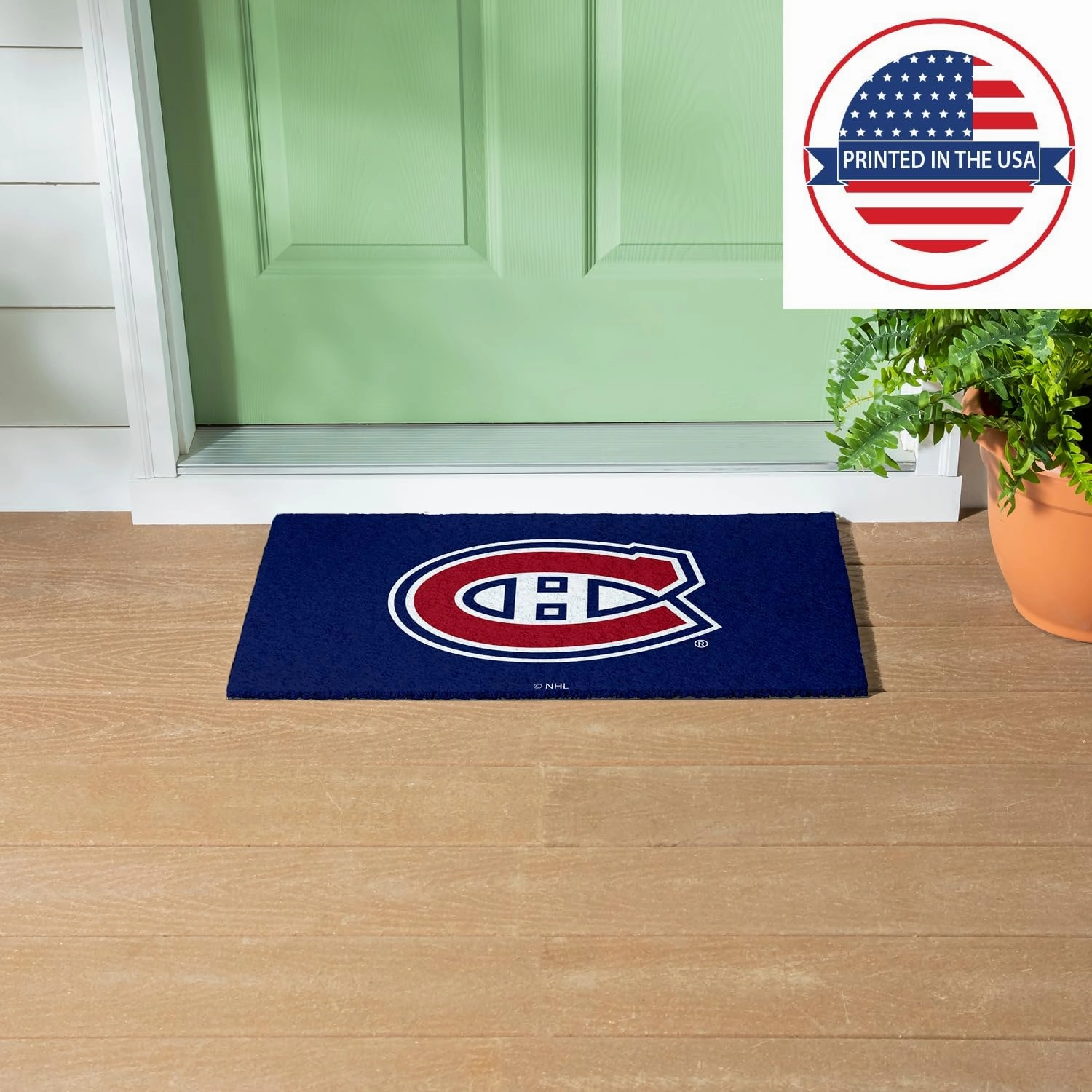 Team Sports America NHL Montreal Canadiens Sports Doormat | Indoor Outdoor Entrance | 28 x 16 Inches | Non-Slip Front Door Mats | Official Licensed | Sports Fans Entryway Welcome Rug
