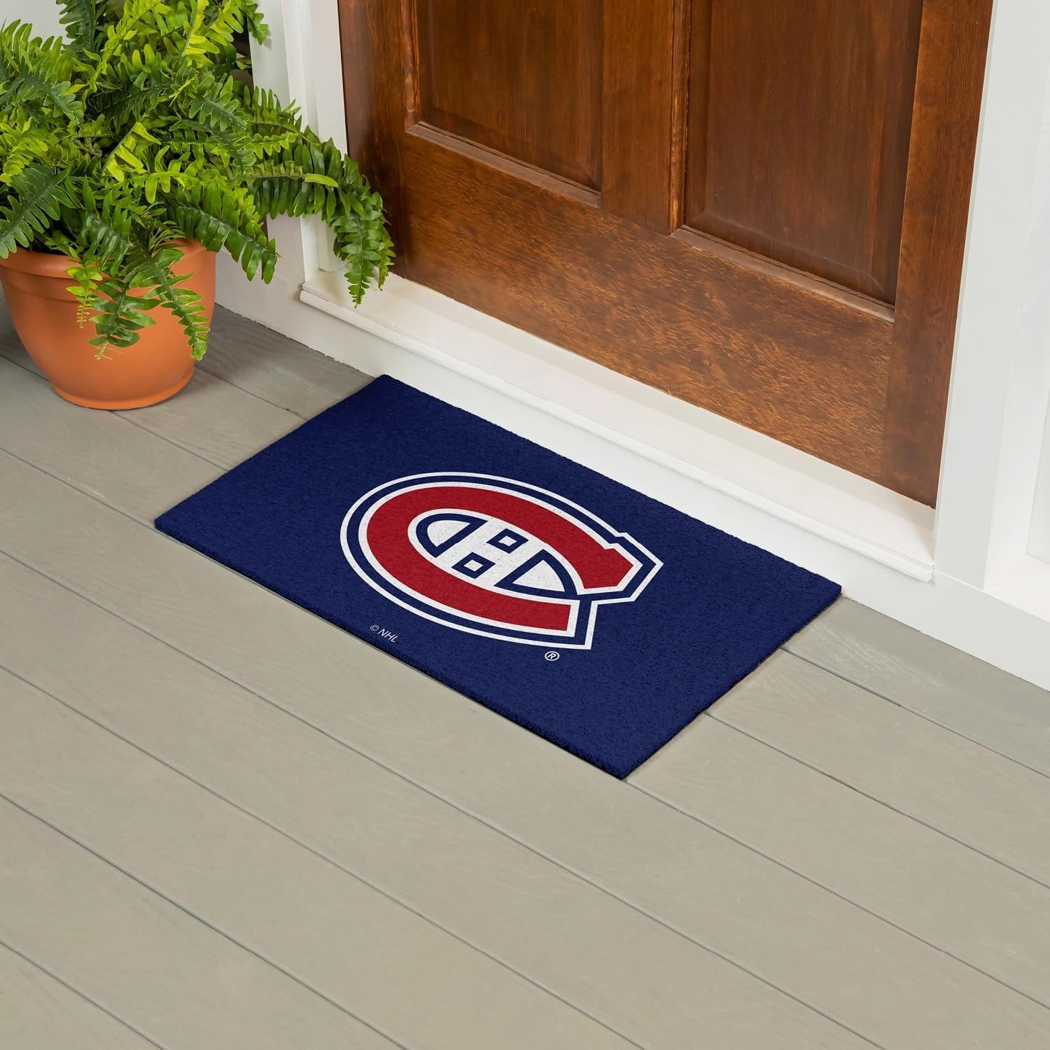 Team Sports America NHL Montreal Canadiens Sports Doormat | Indoor Outdoor Entrance | 28 x 16 Inches | Non-Slip Front Door Mats | Official Licensed | Sports Fans Entryway Welcome Rug