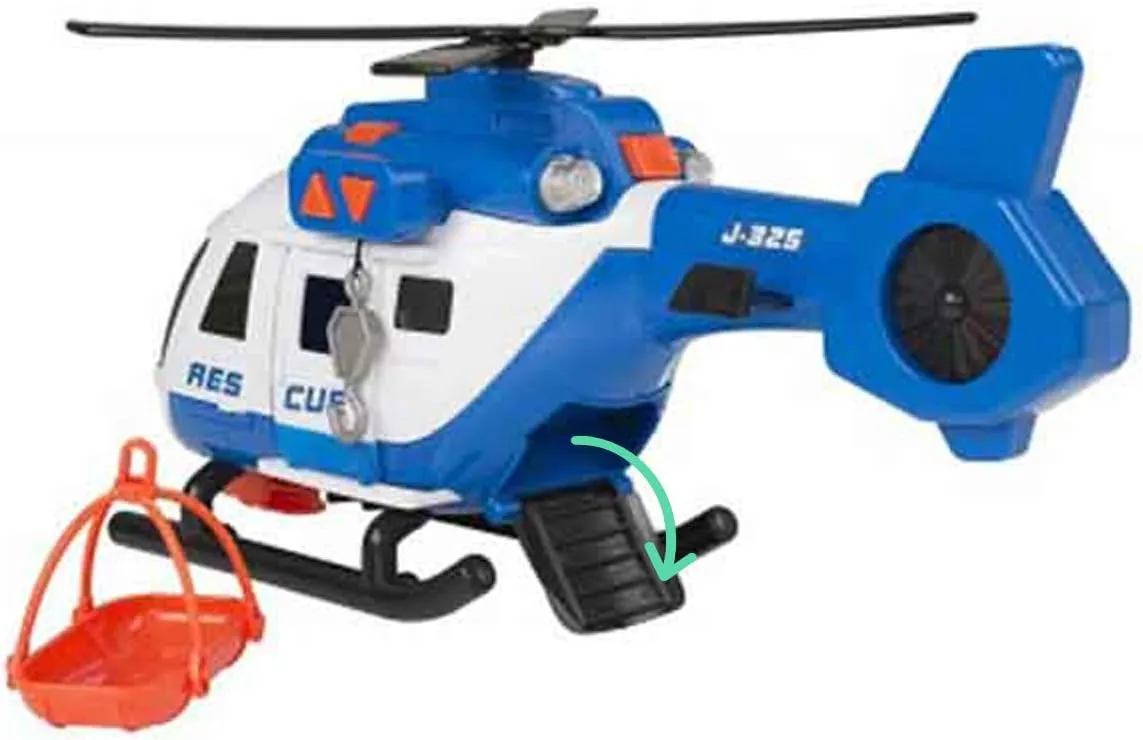 Teamsterz Mighty Machines Large Rescue Helicopter Transporter | Light & Sound | Kids' Play Figures & Vehicles Toy Car Set for Ages 3 