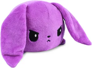 TeeTurtle - The Original Reversible Bunny Plushie - Purple - Cute Sensory Fidget Stuffed Animals That Show Your Mood