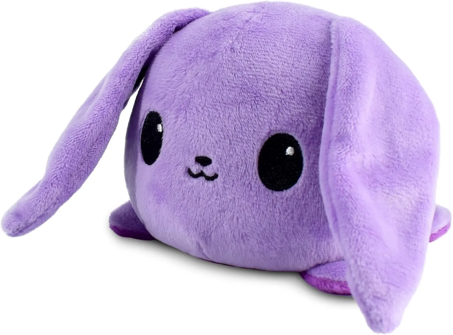 TeeTurtle - The Original Reversible Bunny Plushie - Purple - Cute Sensory Fidget Stuffed Animals That Show Your Mood