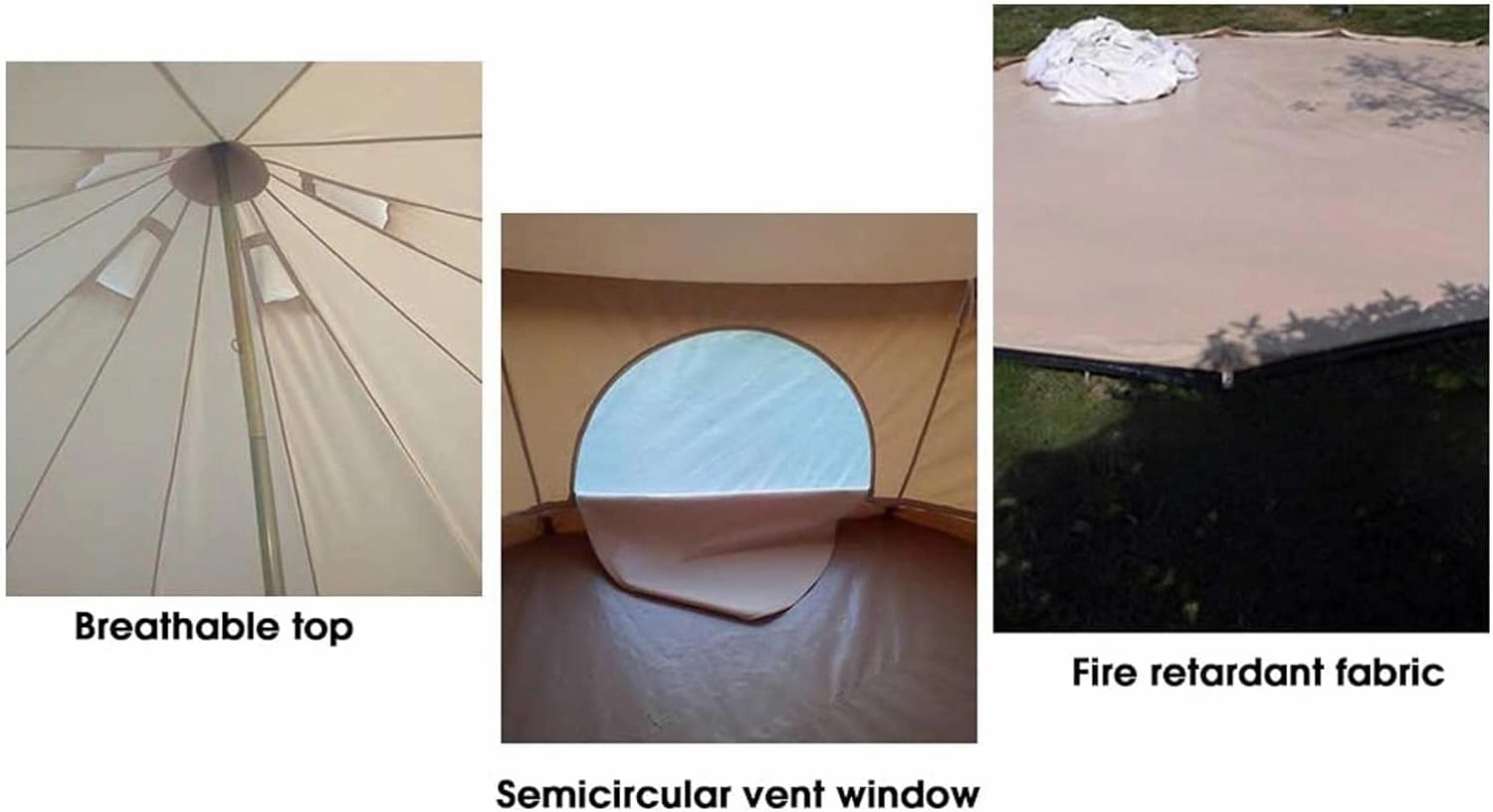 Tent Canvas Tent with Stove Hole Cotton Canvas Tents Yurt Tent for Camping 4-Season Waterproof Tent for Family Camping Outdoor Glamping, Luxury Teepee