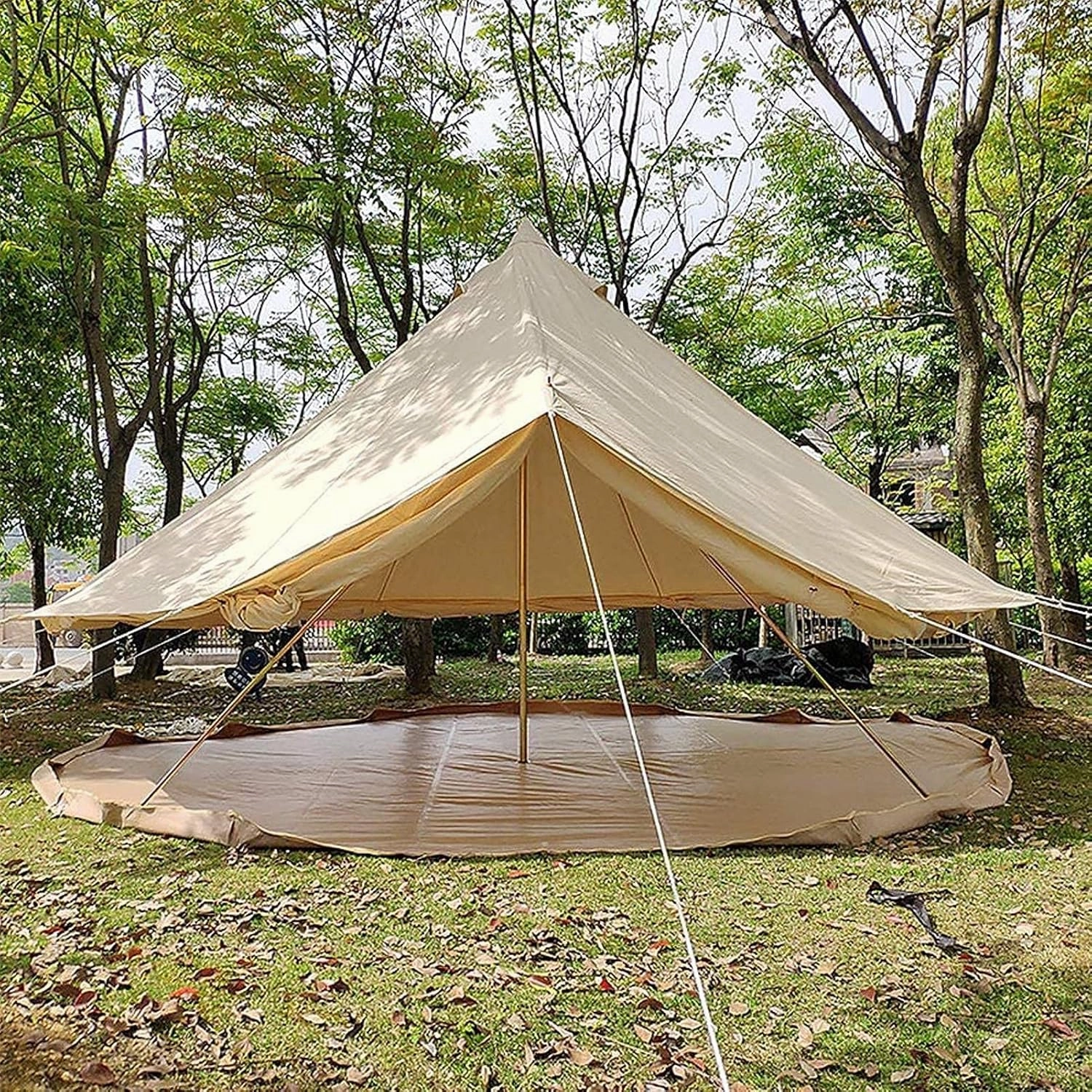 Tent Canvas Tent with Stove Hole Cotton Canvas Tents Yurt Tent for Camping 4-Season Waterproof Tent for Family Camping Outdoor Glamping, Luxury Teepee