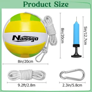 Tetherball Ball and Rope Set, Tetherball Set with Metal Hook,Ball Pump with Needle,Tether Ball Suitable for Family,Adults, Tetherball Ball Backyard Game Outdoor
