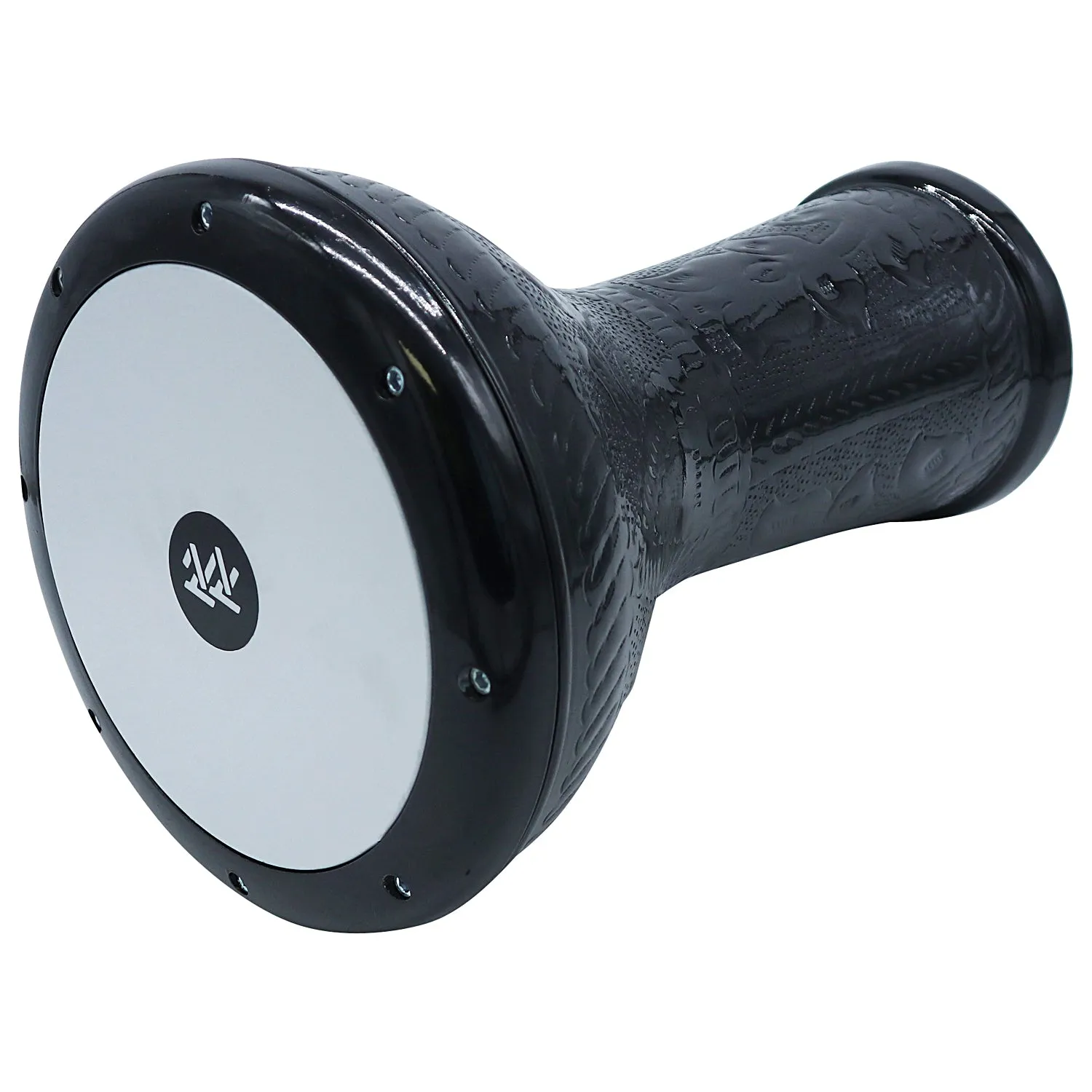 The 17'' Totally Engraved Black Wave Zaza Percussion Egypt Style Darbuka Doumbek - Blemish