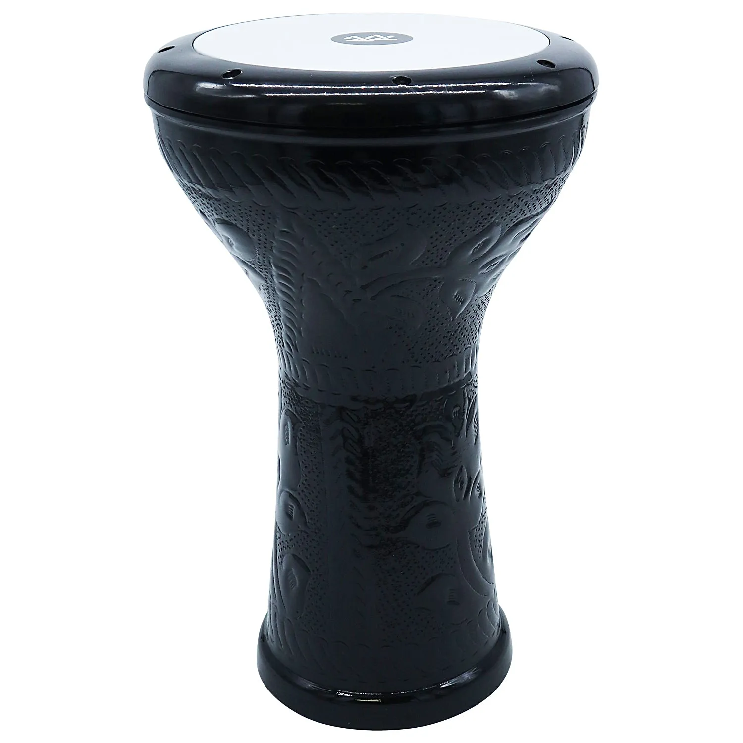 The 17'' Totally Engraved Black Wave Zaza Percussion Egypt Style Darbuka Doumbek - Blemish