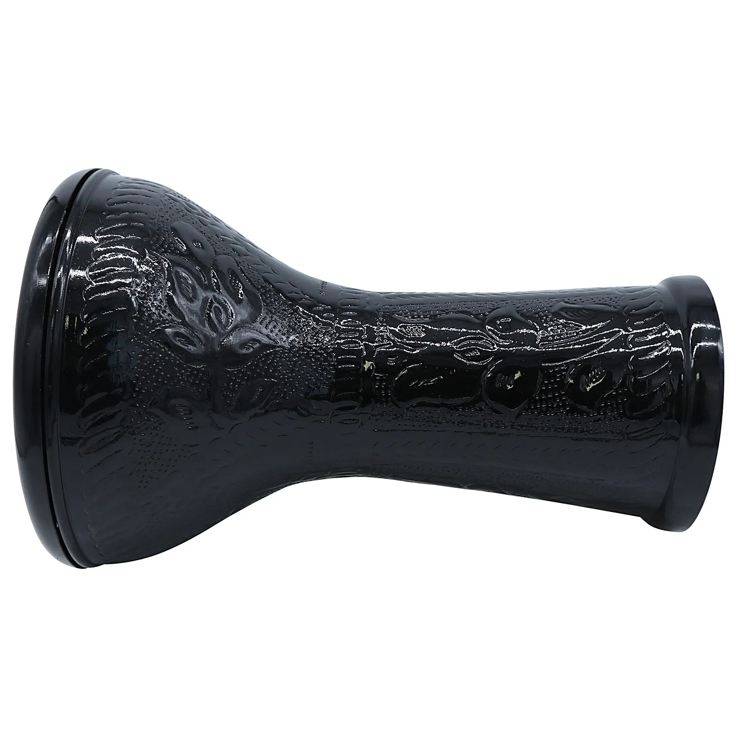The 17'' Totally Engraved Black Wave Zaza Percussion Egypt Style Darbuka Doumbek - Blemish