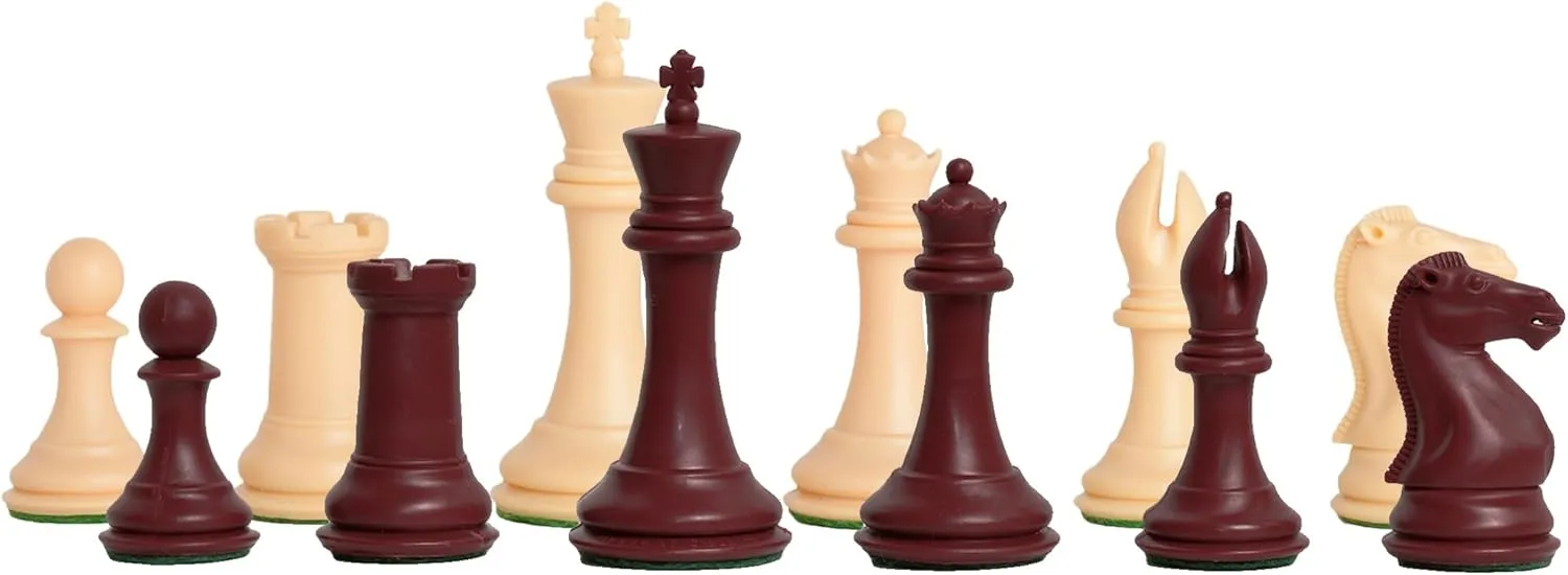 The House of Staunton - The Collector Plastic Chess Set - Pieces Only - 4.0" King - Red & Natural
