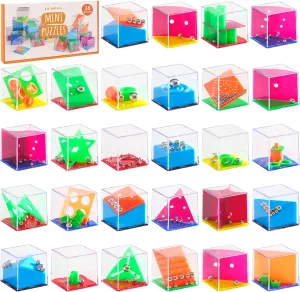 THE TWIDDLERS 28 Pack Brain Teaser Puzzle Cubes Box Set, Kids Party Favors - Assorted Difficulty Levels, Goodie Bag Fillers, Birthday Party Toys, Educational Classroom Prizes, Gifts for Boys & Girls