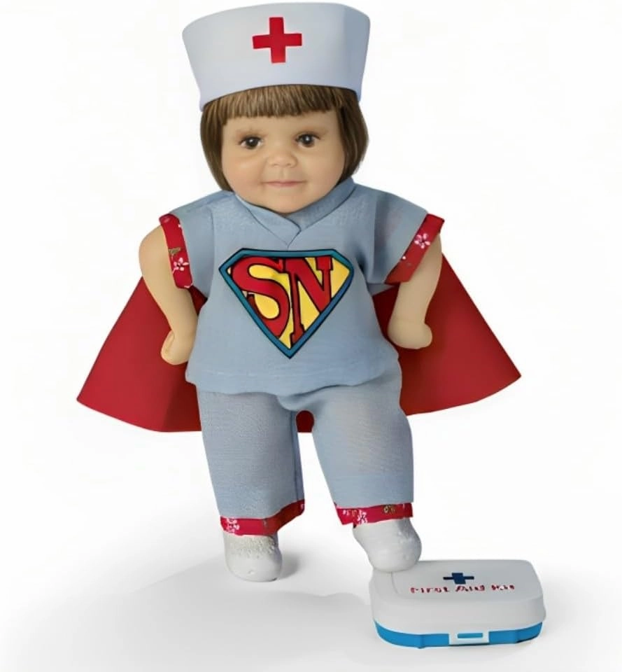 The Ashton-Drake Galleries Im A Nurse Whats Your Sup The Nurse s RX Love & Laughter Issue #8 Hand Painted with Lifelike Details Collectible Doll by Cheryl Hill-5.5 inches