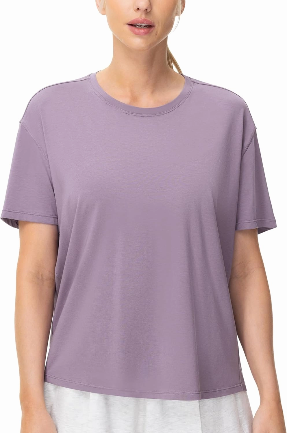 THE GYM PEOPLE Women's Short Sleeve Workout T-Shirts Back Loose Fit Running Yoga Tee Tops