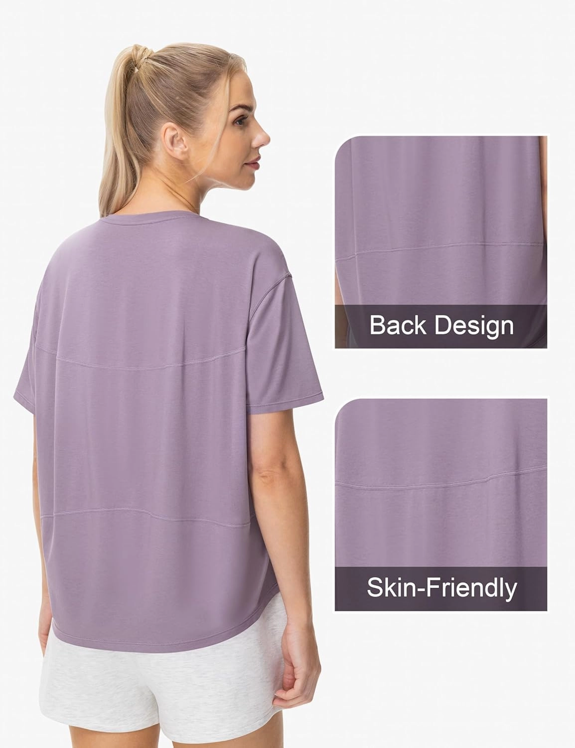 THE GYM PEOPLE Women's Short Sleeve Workout T-Shirts Back Loose Fit Running Yoga Tee Tops