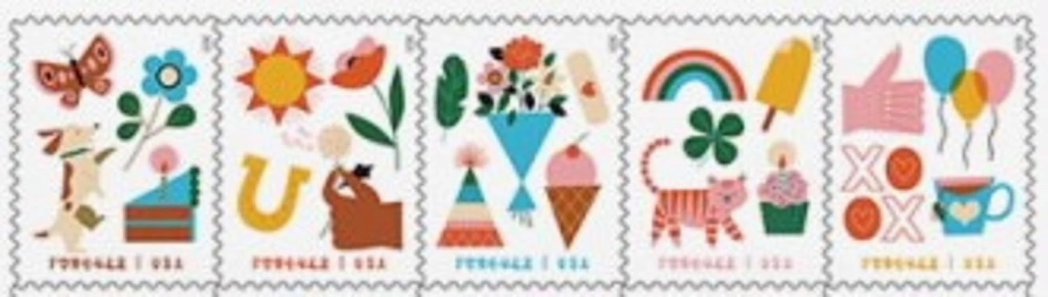 Thinking of You (Sheet of 20) First-Class Mail Forever Postage Stamps 2023 Scott 5803-5807
