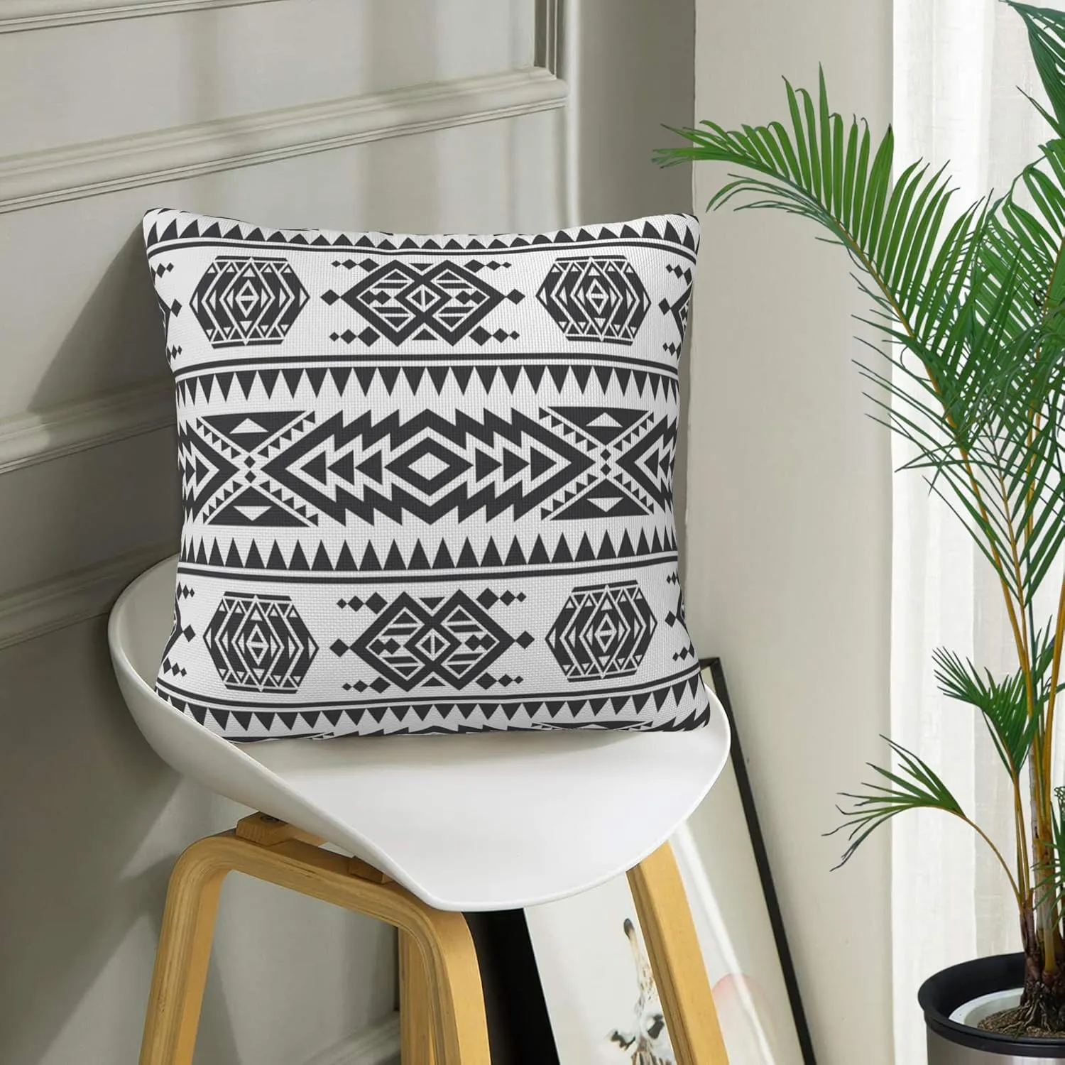 Throw Pillow Covers Aztec Pillow Covers 18x18 Inch Set of 2 American Aztec Throw Pillows Decorative Pillow Cases Cushion Covers for Bedroom Livingroom Sofa Farm House
