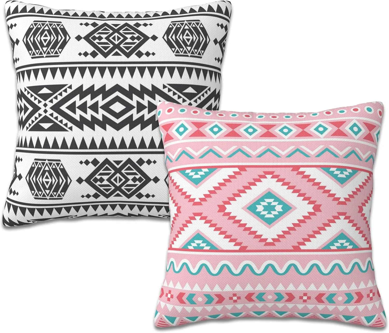 Throw Pillow Covers Aztec Pillow Covers 18x18 Inch Set of 2 American Aztec Throw Pillows Decorative Pillow Cases Cushion Covers for Bedroom Livingroom Sofa Farm House
