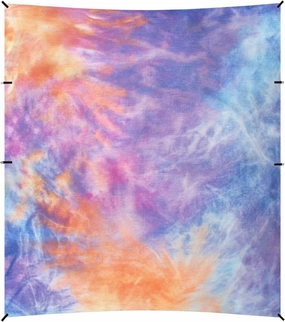 tie-dye Colorful Beach Cabana UPF50  Water-Resistant Sun Shade with Sturdy Poles, Sandbags and Shovel for Camping, Picnics, Backyard