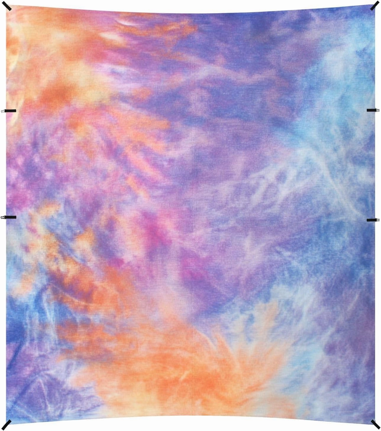 tie-dye Colorful Beach Cabana UPF50  Water-Resistant Sun Shade with Sturdy Poles, Sandbags and Shovel for Camping, Picnics, Backyard