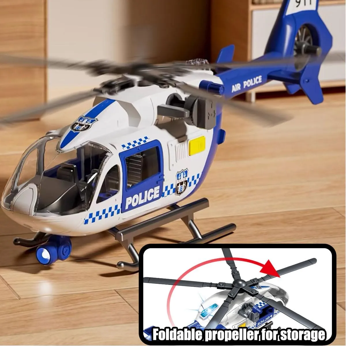 Toddler Boy Toys for 3 4 5 6 Year Old, Helicopter Toy with Crane and Helicopter - Police Toys,Birthday Gifts for Kids Child 2 3 4 5 6 Years Old
