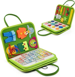 Toddler Busy Board - Montessori Sensory Board for Educational Activities