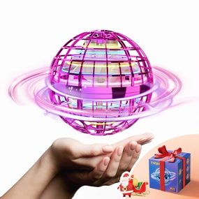 TOMZON A32 Flying Toy, Flying Orb Ball Hover Ball Outdoor Flying Galaxy ball with RGB LED Light Spinner, Mini Drone Boomerang Nebula Orb Soring UFO Flying Drone Purple 1 Pack