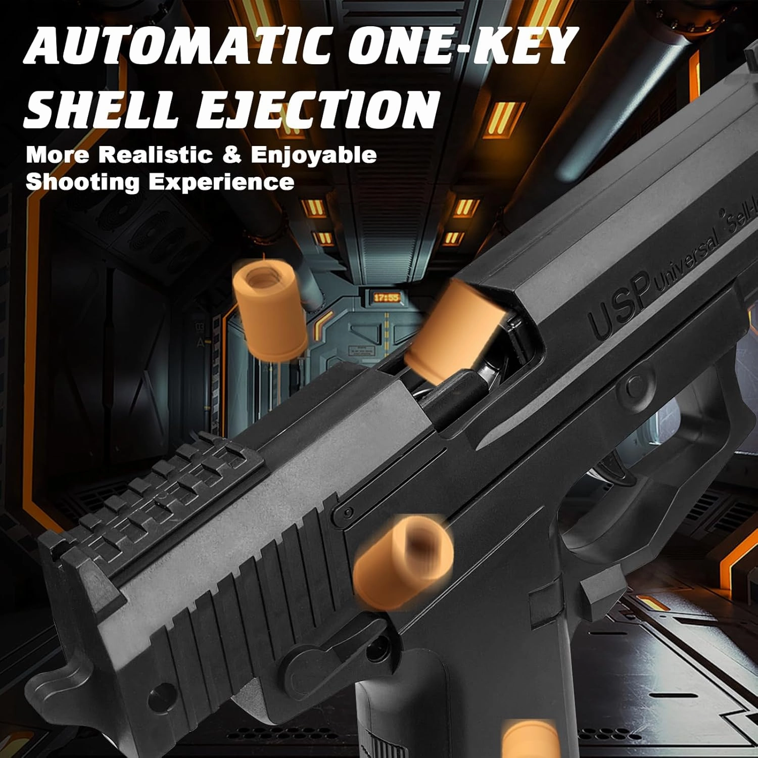 Toy Gun with Automatic Reloading Rebound Shell Ejecting and Soft Foam Blaster, Ideal for Shooting Games, Education Model Toys, Gift for Kids Boys Girls