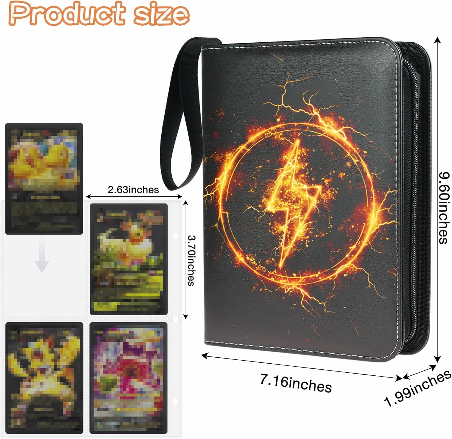 Trading Card Binder 4 Pocket, Collectible Trading Card Albums Fits 400 Cards with 50 Removable Sleeves,Waterproof Card Holder Album for TCG, MTG, Sports Cards(Mascot, 400P)