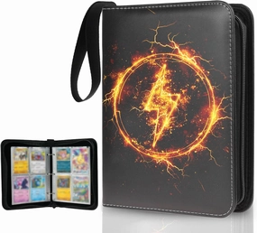 Trading Card Binder 4 Pocket, Collectible Trading Card Albums Fits 400 Cards with 50 Removable Sleeves,Waterproof Card Holder Album for TCG, MTG, Sports Cards(Mascot, 400P)
