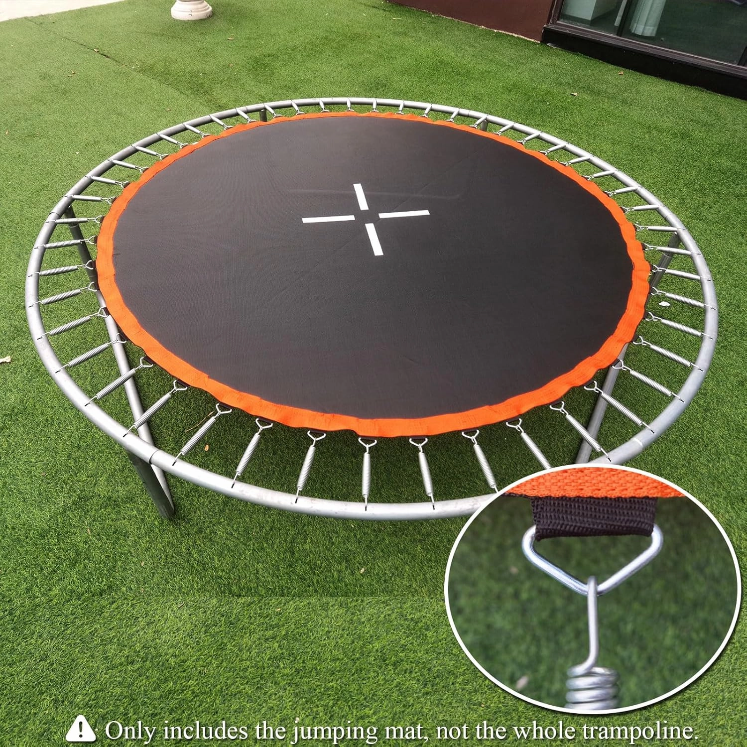 Trampoline Mat, Fits 8FT Round Frame, with 48 V-Rings and Spring Tool, Replacement Jumping Mat for Reinforce, UV-Resistant