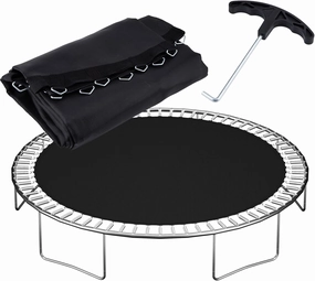 Trampoline Replacement Mat Fits 12ft 14ft 15ft Round Trampoline Frame with V-Hooks Trampoline Mat, UV-Resistant, with Spring Hook(Not Include Spring)