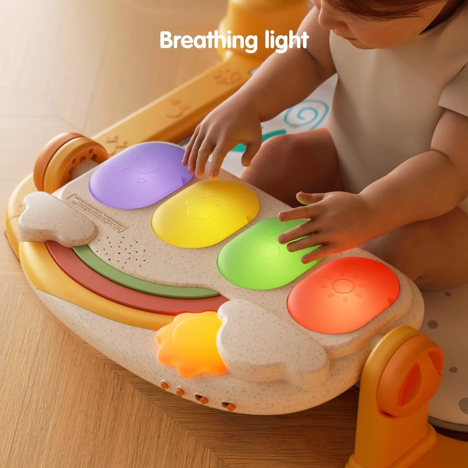 TUMAMA Baby Play Mat, Kick and Play Piano Gym with Sounds, Lights and Music, Tummy Time Mat Toy Gift for Newborn Infants 0-3-6-9 Months(Lion)