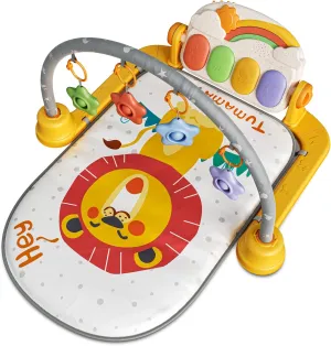 TUMAMA Baby Play Mat, Kick and Play Piano Gym with Sounds, Lights and Music, Tummy Time Mat Toy Gift for Newborn Infants 0-3-6-9 Months(Lion)
