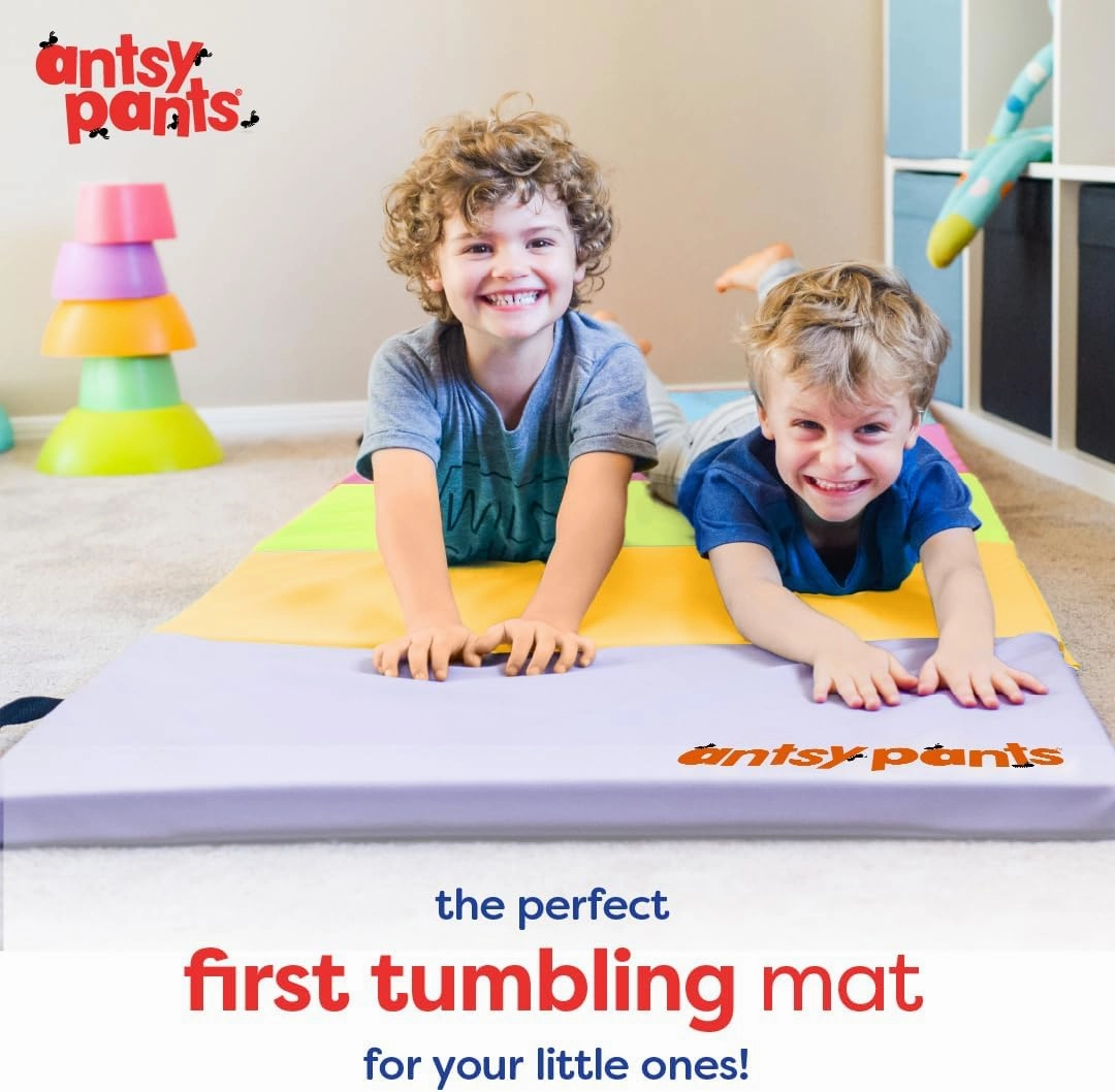 Tumbling Mat – Gymnastics Mat, Easy to Clean, Sturdy, Foldable Tumbling Mat for Kids, Padded, Portable, Carrying Handle, Gymnastics Equipment for Activity Play