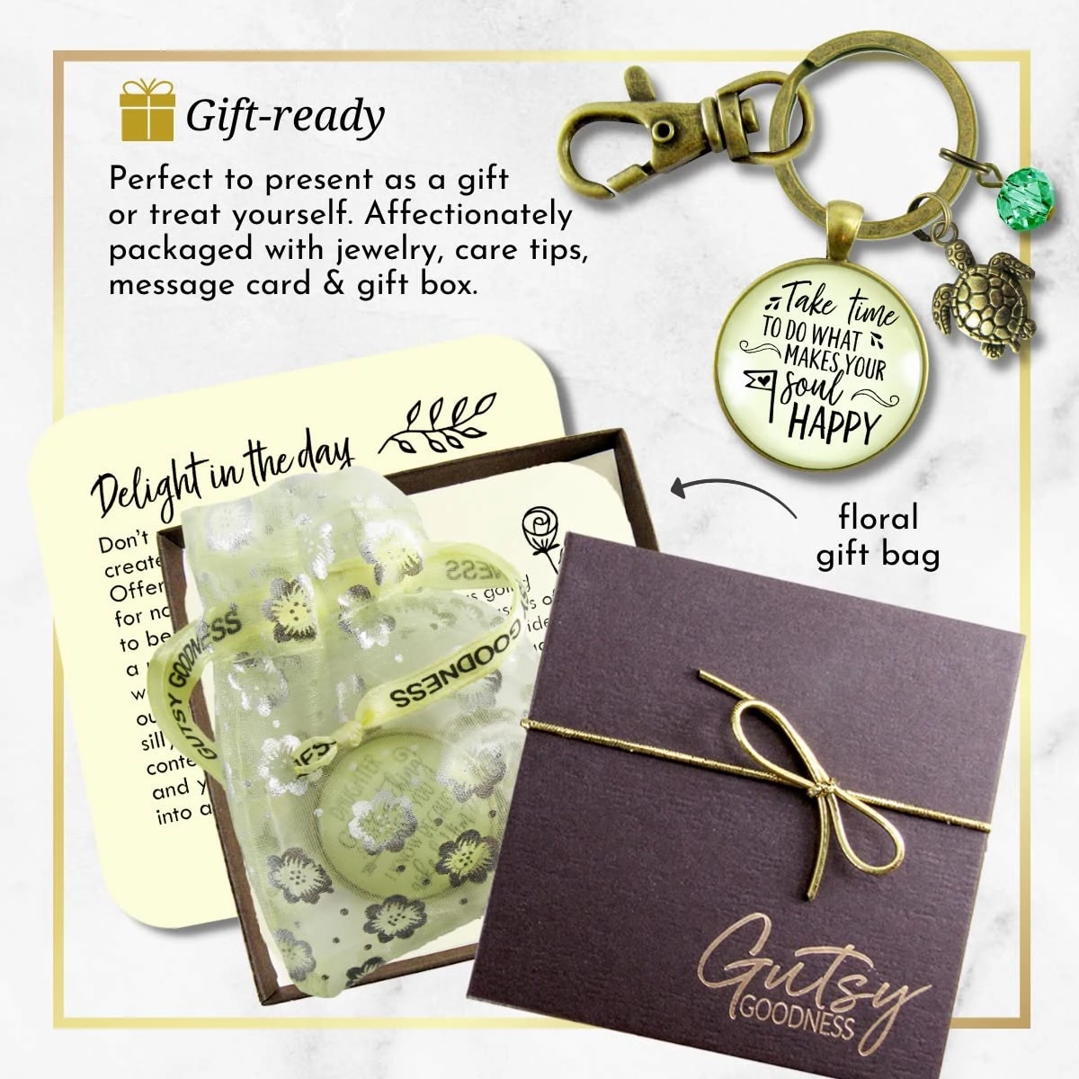 Turtle Keychain Take Time Do What Makes Your Soul Happy Ocean Life Relax Retire Jewelry For Women