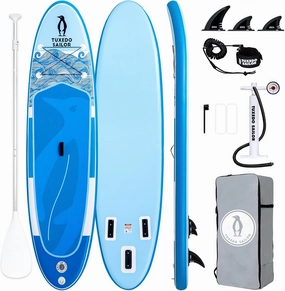 Tuxedo Sailor 10'6"×33"×6" Inflatable Stand Up Paddle Board with Premium SUP Accessories,Adults & Youth for All Skill Levels, Included with Board, Paddle, Pump, Fins, Backpack