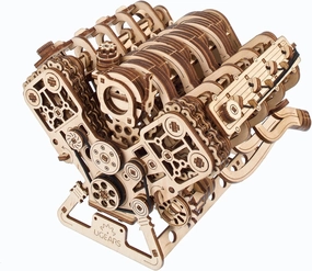 UGEARS V8 Engine Model Kit - Advanced 3D Wooden Puzzles for Adults - DIY Kits Gifts for Engineers - 3D Puzzle Model Engine Kit for Adults for Father's Day, Birthdays, Christmas - 776 Pcs