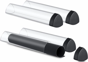 Uiifan 4 Pcs Clear Prism Playmat Tube 15 Inch Black TCG Play Mat Holder Tube Easy in and Out Storage Playmat Case for Card Storage Card Play Mat, Won't Roll Off Surfaces