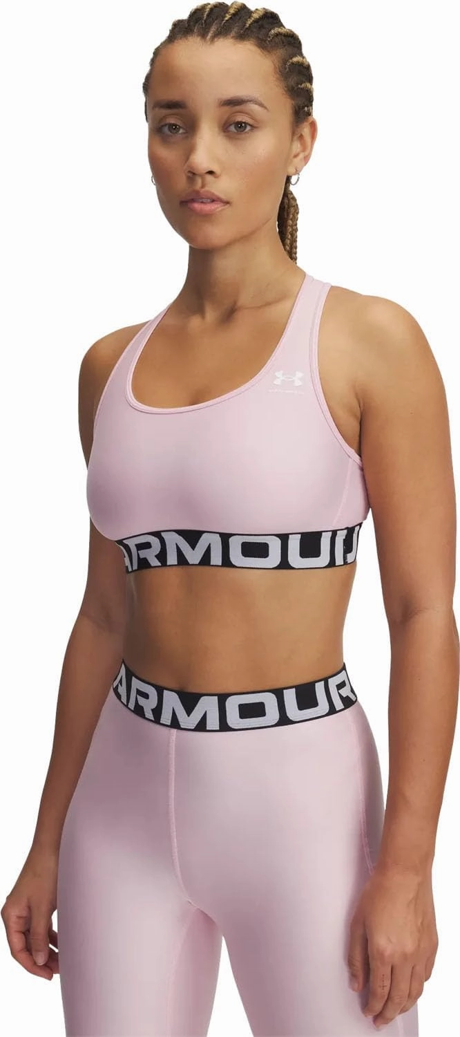 Under Armour Women's HeatGear Mid-Impact Branded Sports Bra