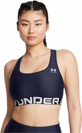 Under Armour Women's HeatGear Mid-Impact Branded Sports Bra