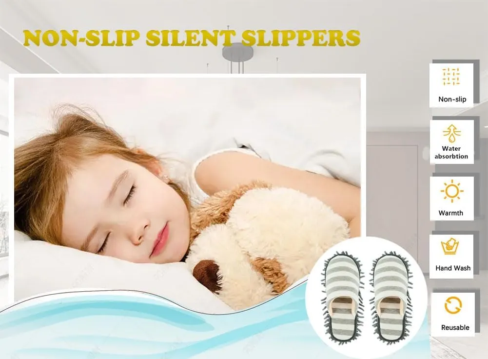 Unisex Microfiber Slippers Floor Cleaning Mop Men and Women House Dusting Slippers Floor Cleaning Tool