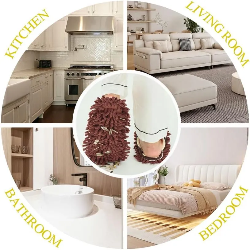 Unisex Microfiber Slippers Floor Cleaning Mop Men and Women House Dusting Slippers Floor Cleaning Tool