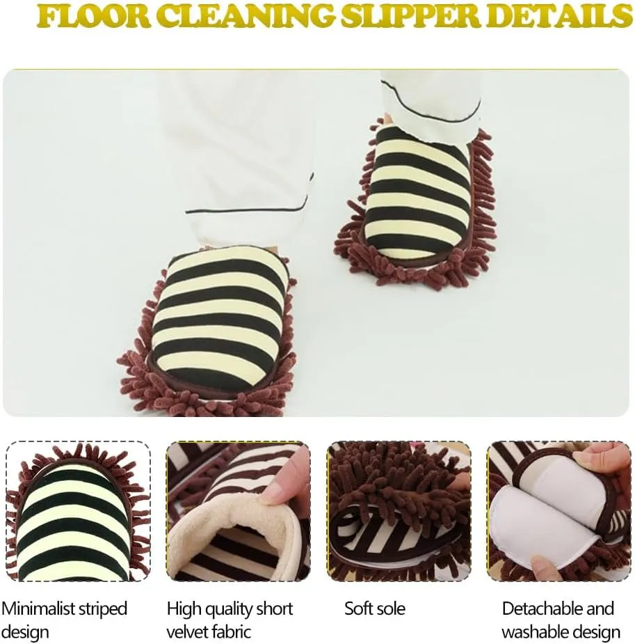 Unisex Microfiber Slippers Floor Cleaning Mop Men and Women House Dusting Slippers Floor Cleaning Tool
