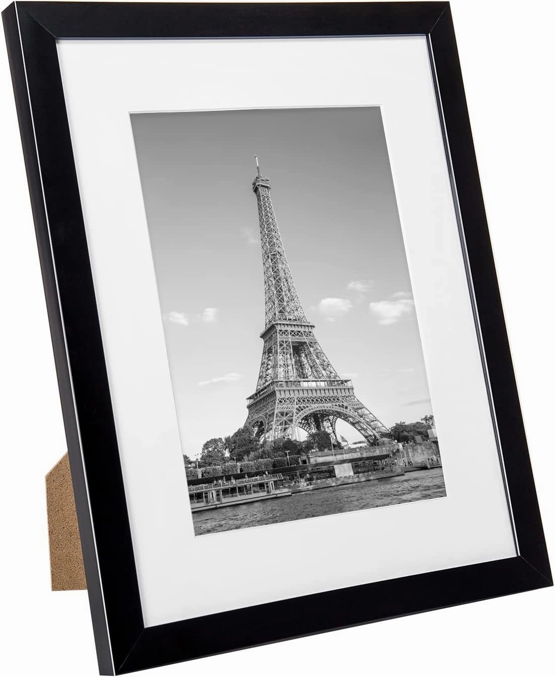 upsimples 8x10 Picture Frame Set of 10, Display Pictures 5x7 with Mat or 8x10 Without, Multi Photo Frames Collage for Wall or Tabletop Display, Black