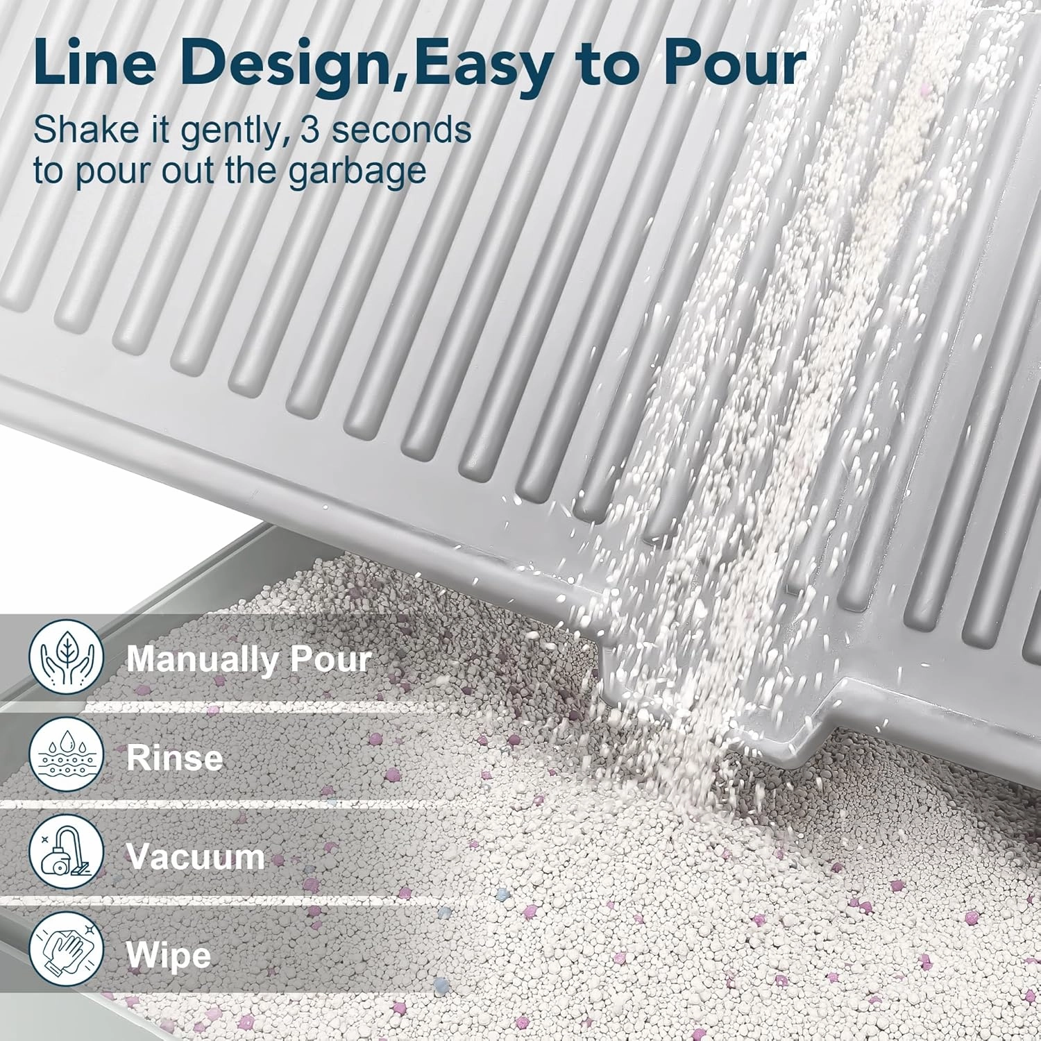 UPSKY Cat Litter Mat, Large Kitty Litter Trapping Mat Soft on Kitty Paws, Litter Box Mat Keep Floor Clean, 31" x 24" Waterproof and Washable Cat Litter Catcher Pad for Scatter Control