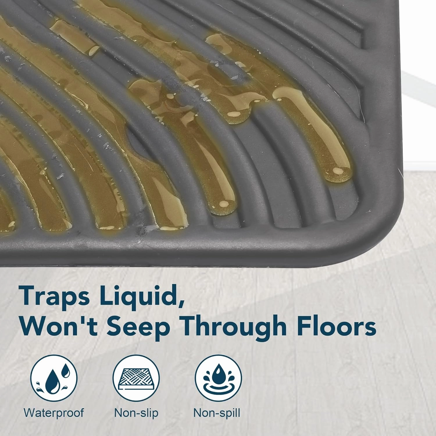 UPSKY Cat Litter Mat, Large Kitty Litter Trapping Mat Soft on Kitty Paws, Litter Box Mat Keep Floor Clean, 31" x 24" Waterproof and Washable Cat Litter Catcher Pad for Scatter Control