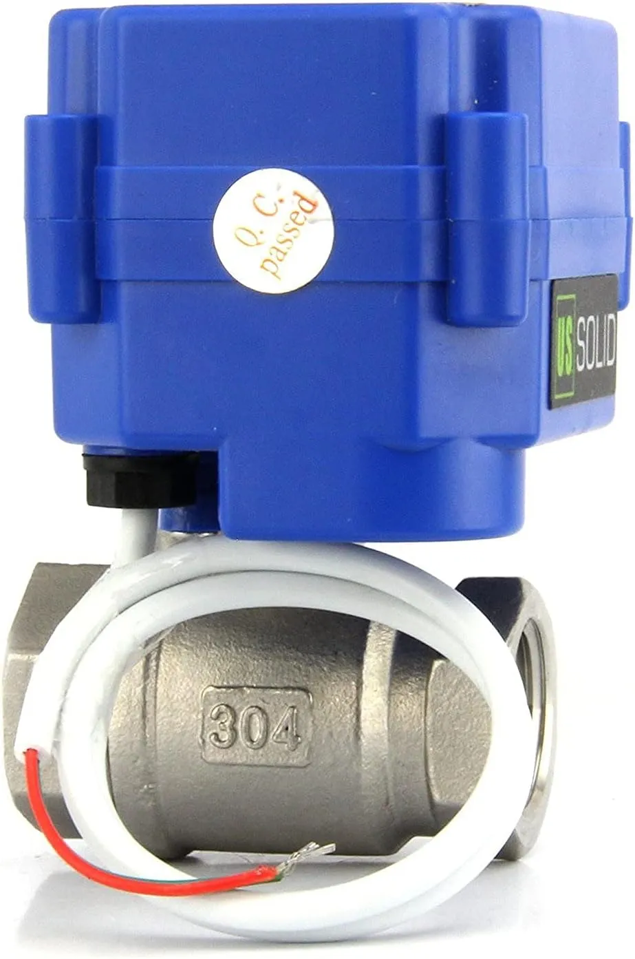 U.S. Solid 3/4" Motorized Ball Valve 85-265V AC Stainless Steel Electrical Ball Valve, 2 Wire Auto Return Setup Normally Closed